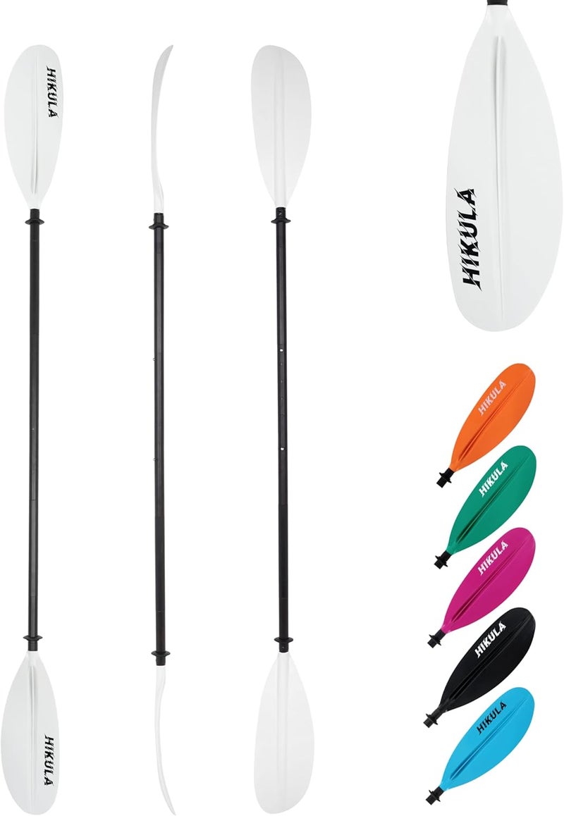 HIKULA Kayak Paddles Aluminum Shaft Paddle with Nylon Blades, Floating Adjustable Kayaking Oars, 3 Piece, 220-240cm/86-94 Inches,Black/Rose/Teal - Image 1